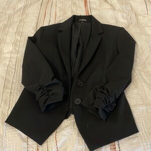 5 for $5 EUC express cinched sleeve black blazer size 6